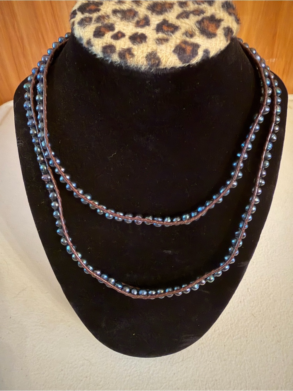 Victoria Emerson: Handcrafted Blue Pearl Wrapped Necklace - Women Jewelry